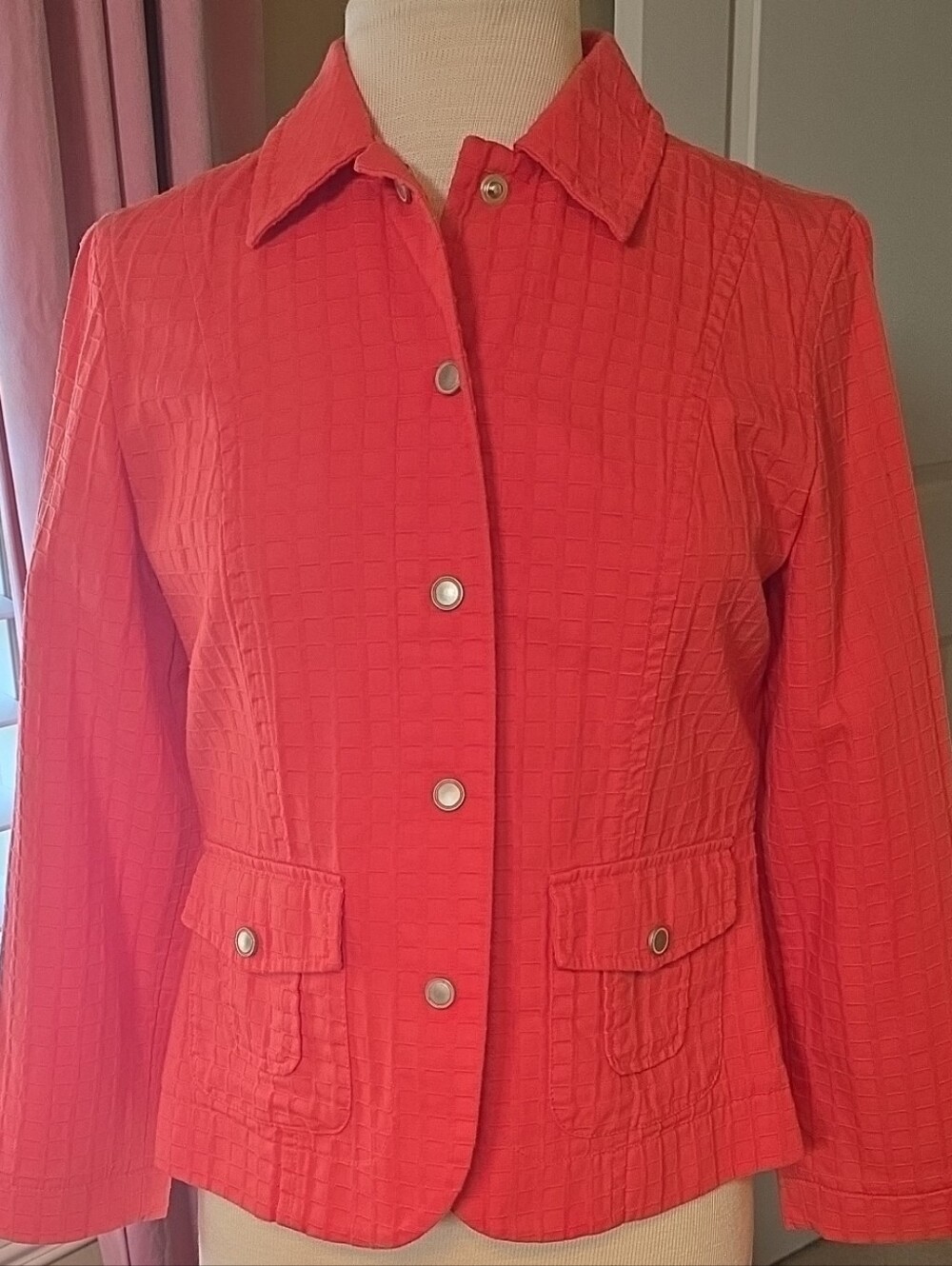 Coldwater Creek Women’s Orange/ Coral Button-Front Jacket